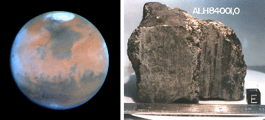 Marte e roccia marziana